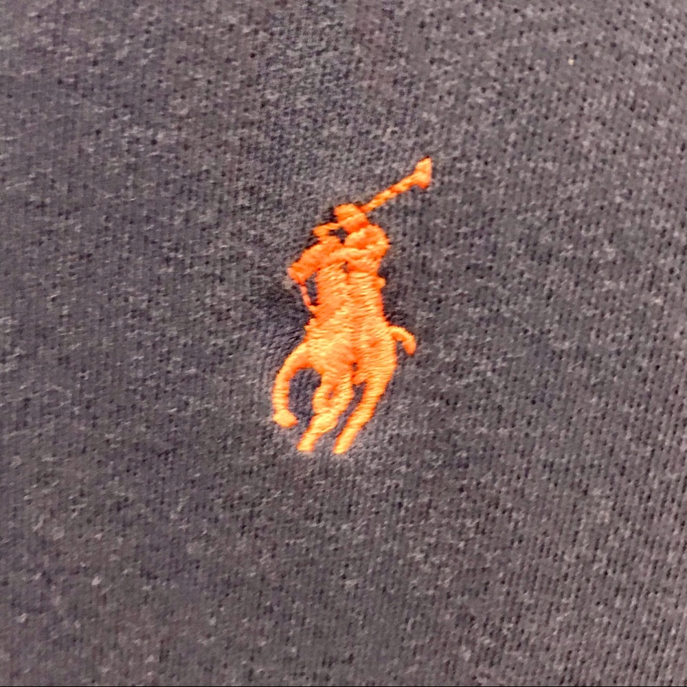 Polo Ralph Lauren blue & orange cotton polo. Sz L - Picture 4 of 7